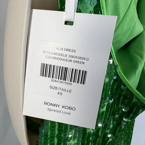 NWT Ronny Kobo Green Sequin Alix Maxi Dress $578 - Picture 12 of 14